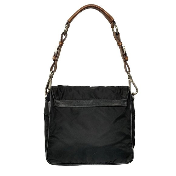 Auth PRADA - Black Nylon Leather Shoulder Bag - Picture 2 of 16